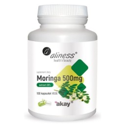 Aliness Moringa ekstrakt 20% 500mg x 100 vege caps