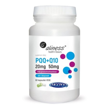 PQQ 20 mg + Koenzym Q10 50 mg (60 kaps) Aliness