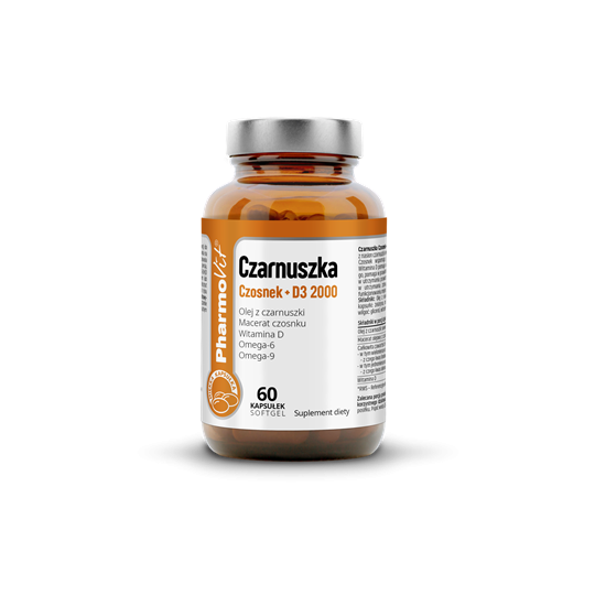 Czarnuszka czosnek + D3 2000 60 kaps Softgel | Clean Label Pharmovit