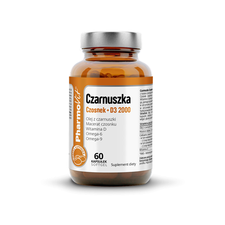Czarnuszka czosnek + D3 2000 60 kaps Softgel | Clean Label Pharmovit