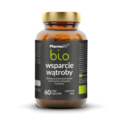 Wsparcie wątroby bio - Kompozycja ekstraktów bio z karczocha, ostropestu i kurkumy 60 kaps Vcaps® Plus | Pharmovit bio