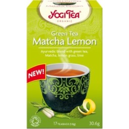 HERBATA ZIELONA Z CYTRYNĄ I MATCHĄ (GREEN TEA MATCHA LEMON) BIO (17 x 1,8 g) 30,6 g - YOGI TEA