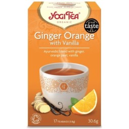 HERBATKA IMBIROWO - POMARAŃCZOWA Z WANILIĄ (GINGER ORANGE WITH VANILLA) BIO (17 x 1,8 g) 30,6 g - YOGI TEA
