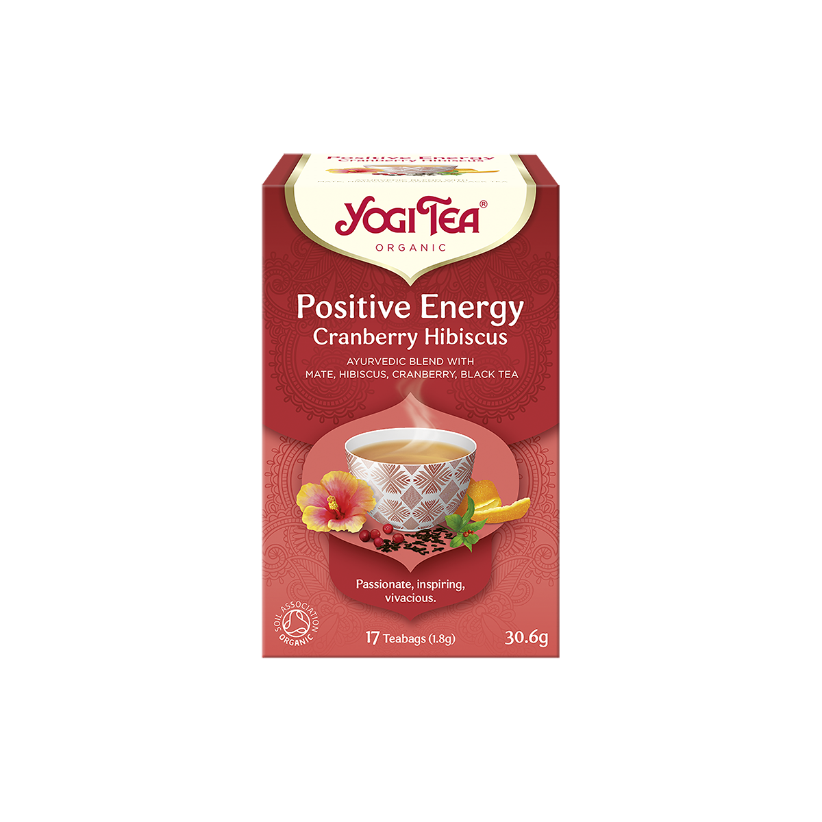 HERBATKA POZYTYWNA ENERGIA ŻURAWINA - HIBISKUS (POSITIVE ENERGY CRANBERRY HIBISCUS) BIO (17 x 1,8 g) 30,6 g - YOGI TEA
