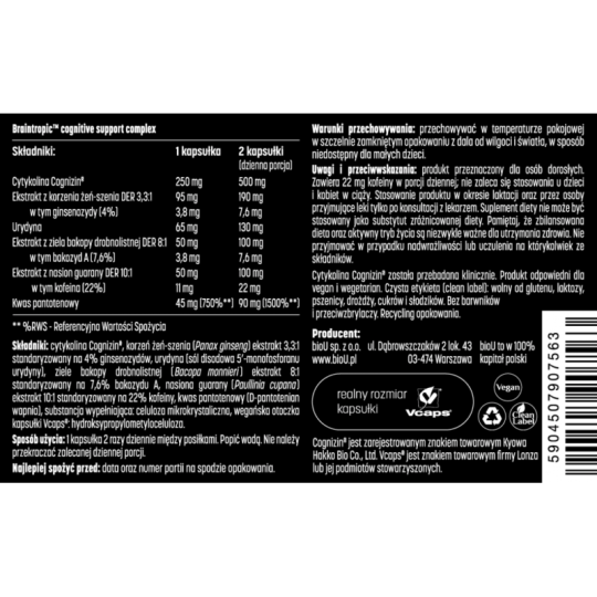 Braintropic™ Cognitive Support Complex (60 Kaps.) - kocimietkahasz.pl