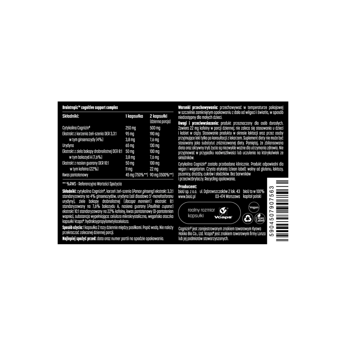 Braintropic™ Cognitive Support Complex (60 Kaps.) - kocimietkahasz.pl