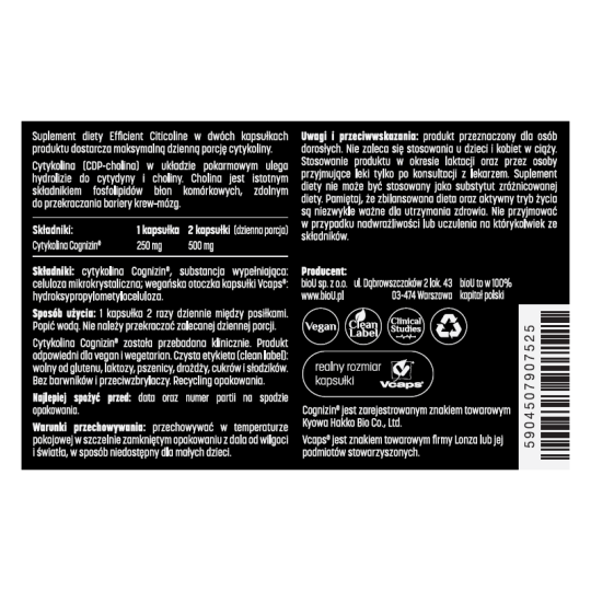 Efficient Citicoline By Cognizin® (60 Kaps.) - kocimietkahasz.pl