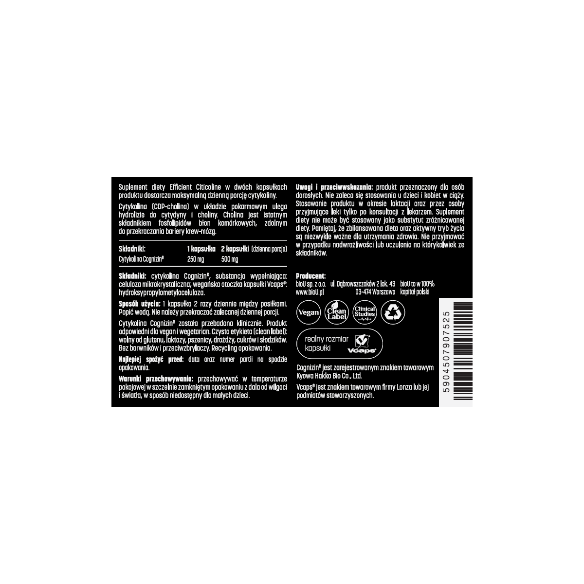 Efficient Citicoline By Cognizin® (60 Kaps.) - kocimietkahasz.pl