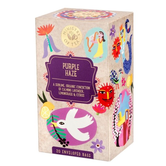 HERBATKA Z TRAWĄ CYTRYNOWĄ I LAWENDĄ (PURPLE HAZE) BIO (20 x 1,5 g) 30 g - MINISTRY OF TEA