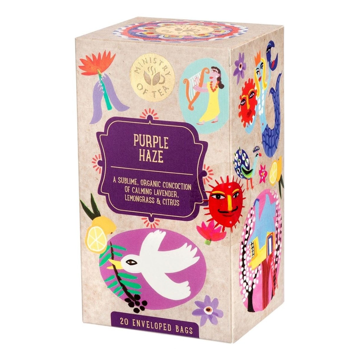 HERBATKA Z TRAWĄ CYTRYNOWĄ I LAWENDĄ (PURPLE HAZE) BIO (20 x 1,5 g) 30 g - MINISTRY OF TEA