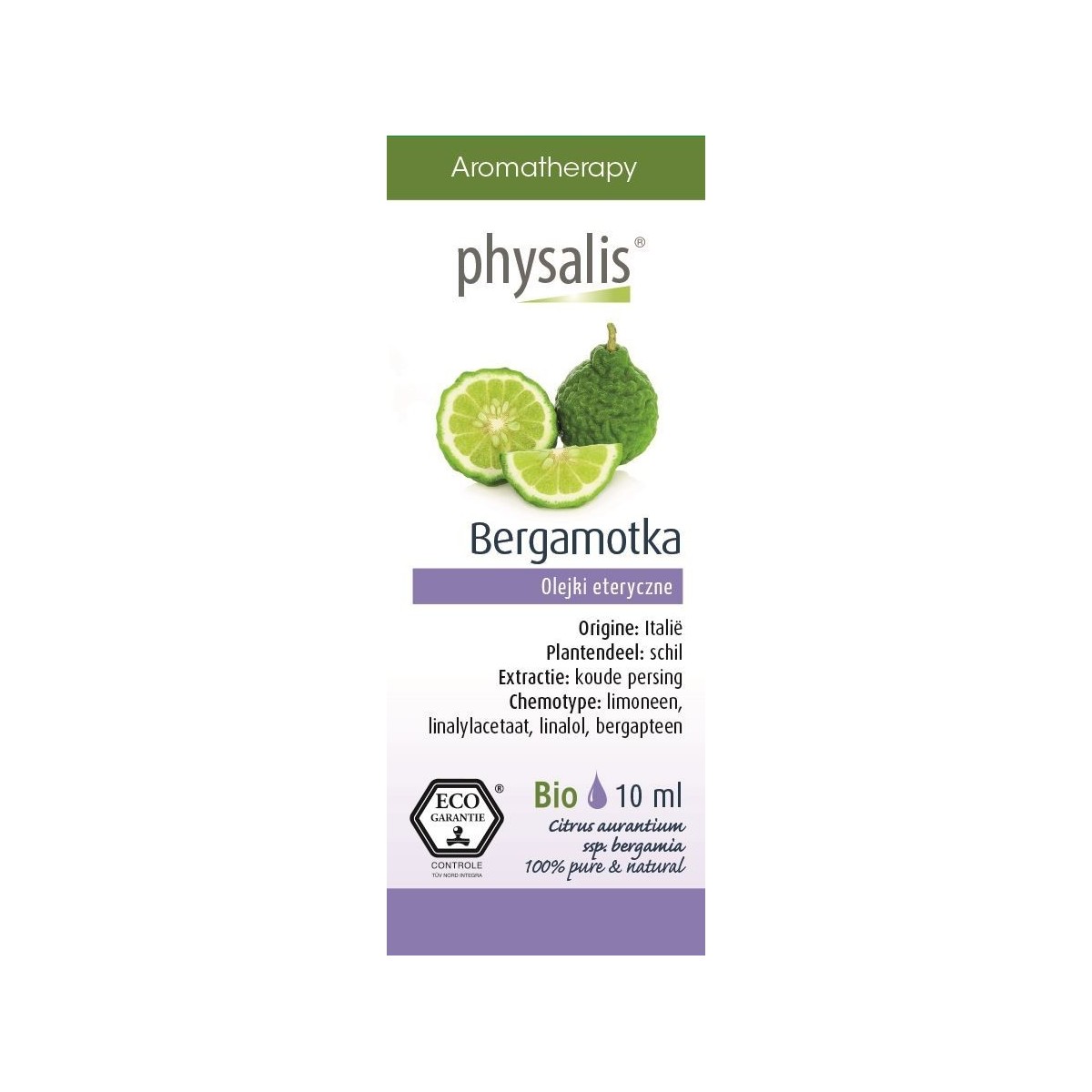 OLEJEK ETERYCZNY BERGAMOTKA (BERGAMOTE) ECO 10 ml - PHYSALIS