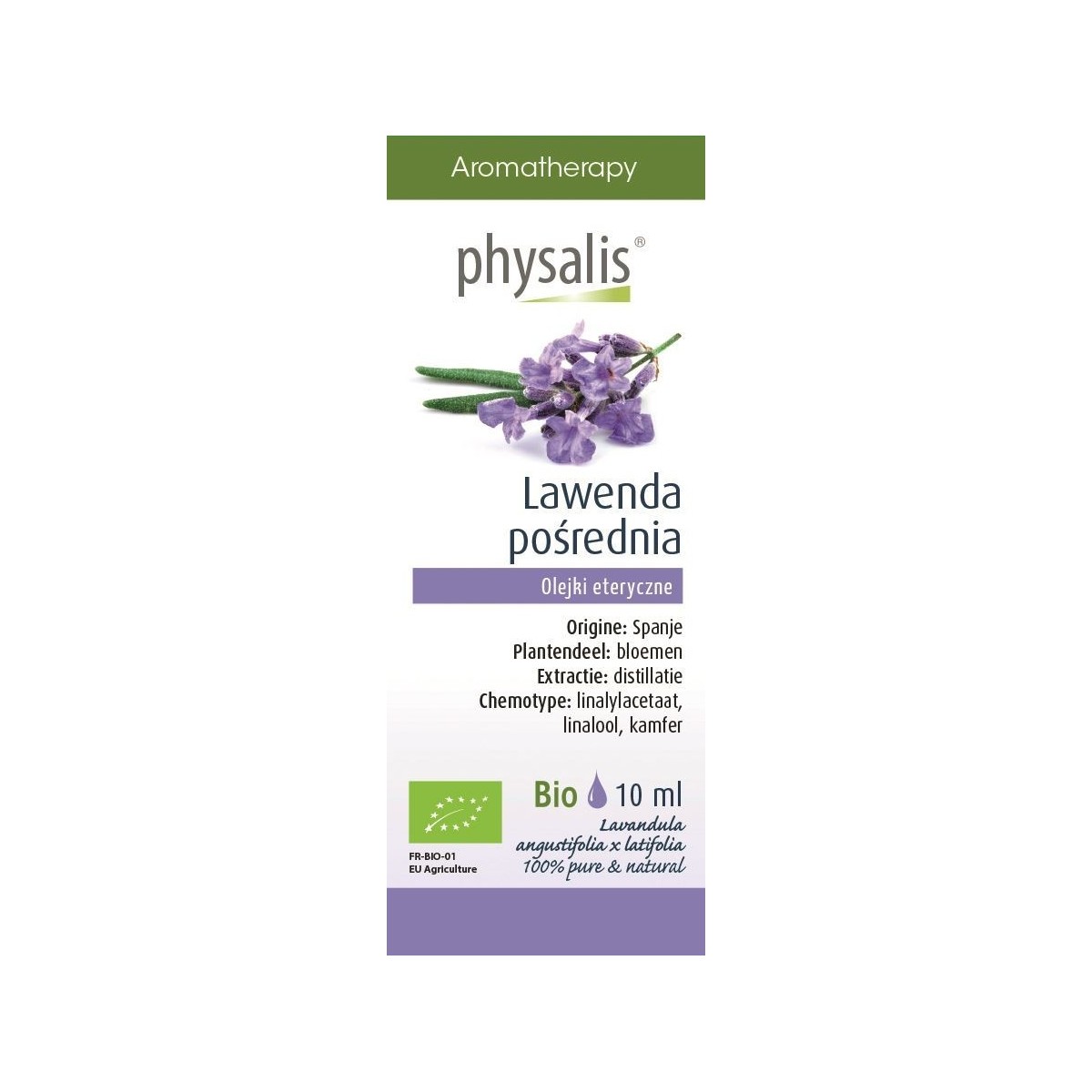 OLEJEK ETERYCZNY LAWENDA POŚREDNIA (LAVANDIN SUPER) BIO 10 ml - PHYSALIS