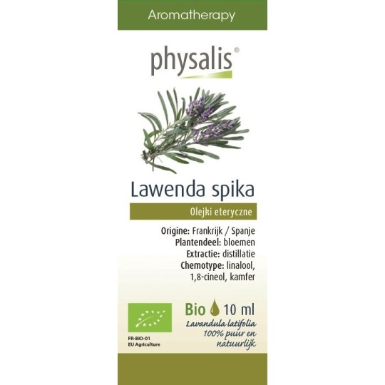 OLEJEK ETERYCZNY LAWENDA SZEROKOLISTNA (SPIJKLAVENDEL) BIO 10 ml - PHYSALIS