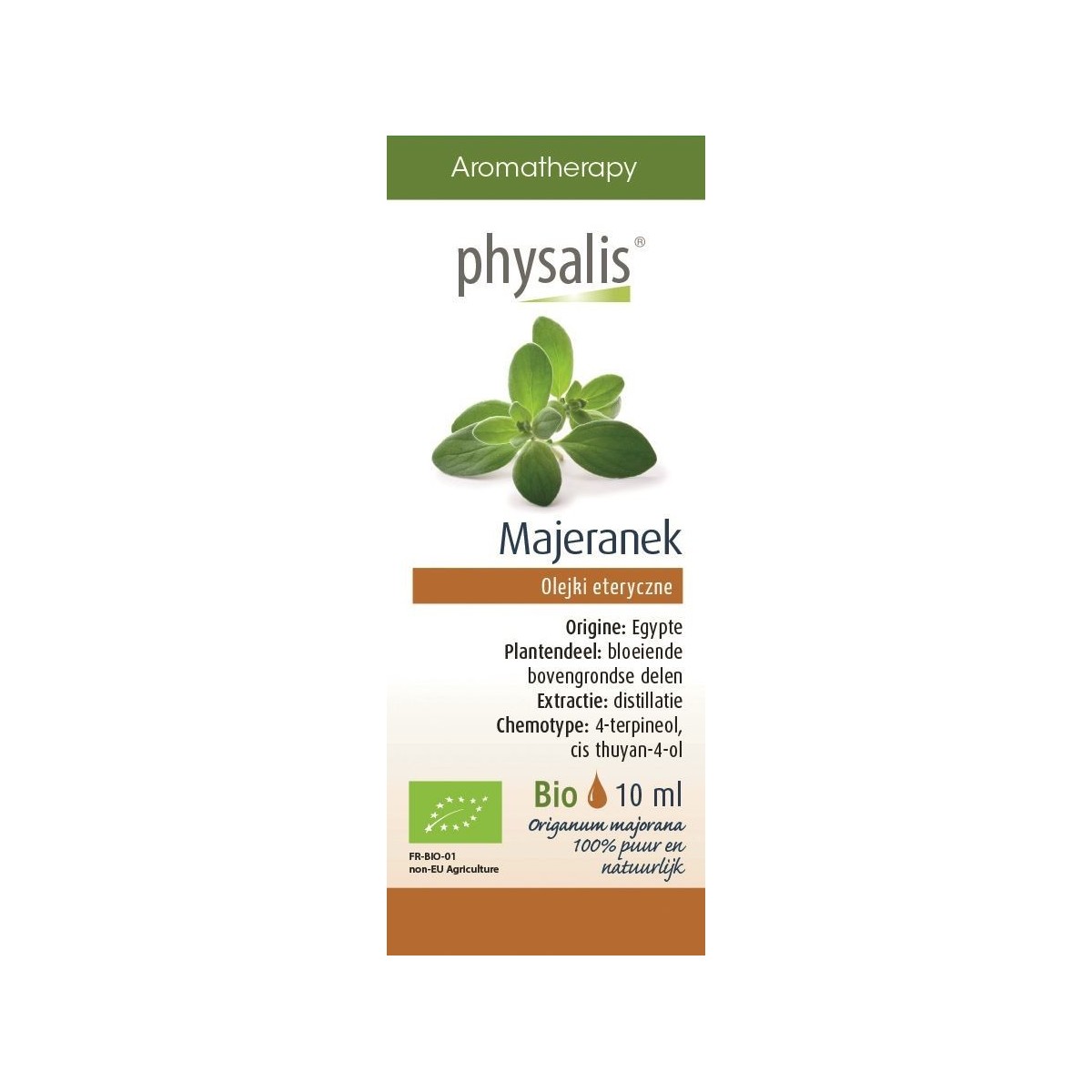 OLEJEK ETERYCZNY MAJERANEK (MARJOLAINE) BIO 10 ml - PHYSALIS