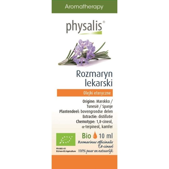 OLEJEK ETERYCZNY ROZMARYN LEKARSKI (ROZEMARIJN) BIO 10 ml - PHYSALIS
