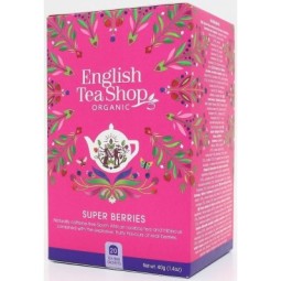 HERBATKA Z HIBISKUSEM, ROOIBOS, TRUSKAWKAMI, BORÓWKAMI I MALINAMI BIO (20 x 2 g) 40 g - ENGLISH TEA SHOP ORGANIC
