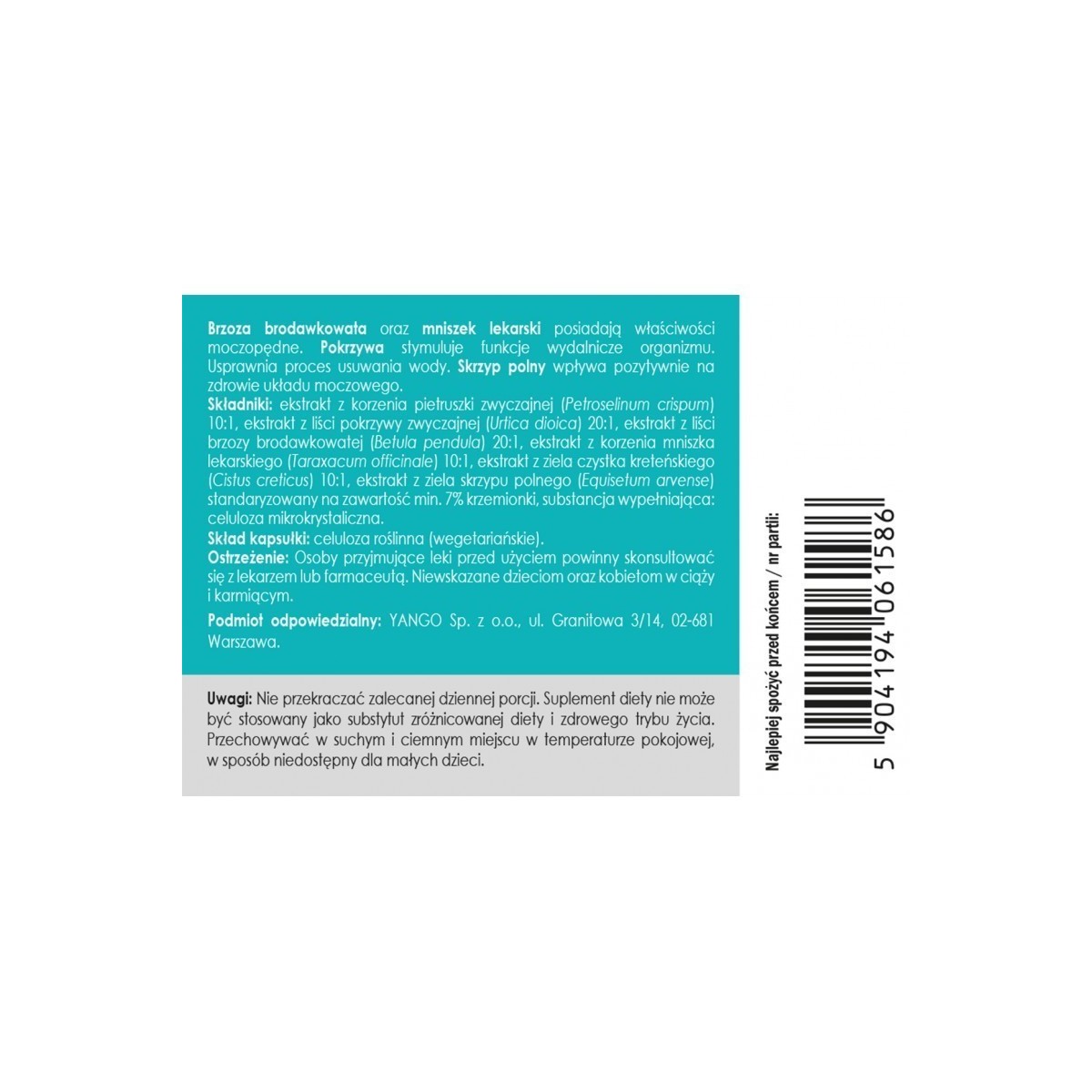 Panaseus - Nadmiar wody 50 kapsułek - kocimietkahasz.pl