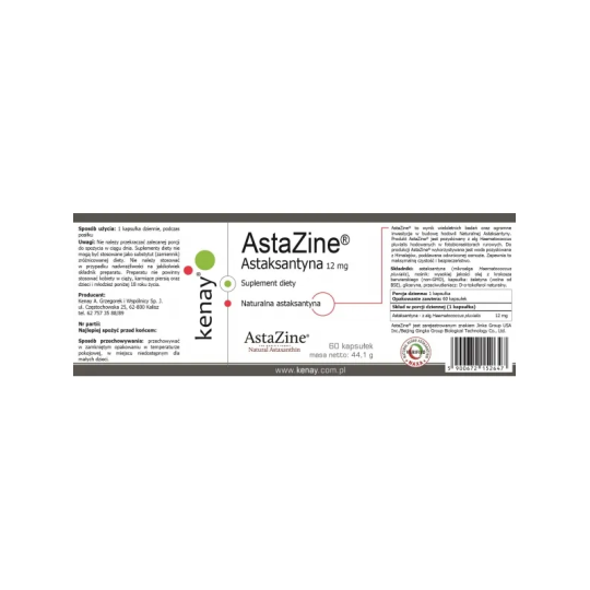 AstaZine® Astaksantyna 12 mg (60 kapsułek) - Kenay - kocimietkahasz.pl