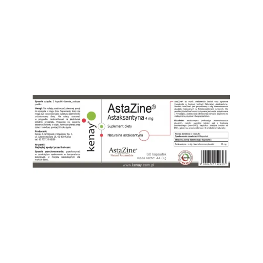 AstaZine® Astaksantyna 4 mg (60 kapsułek) - Kenay - kocimietkahasz.pl