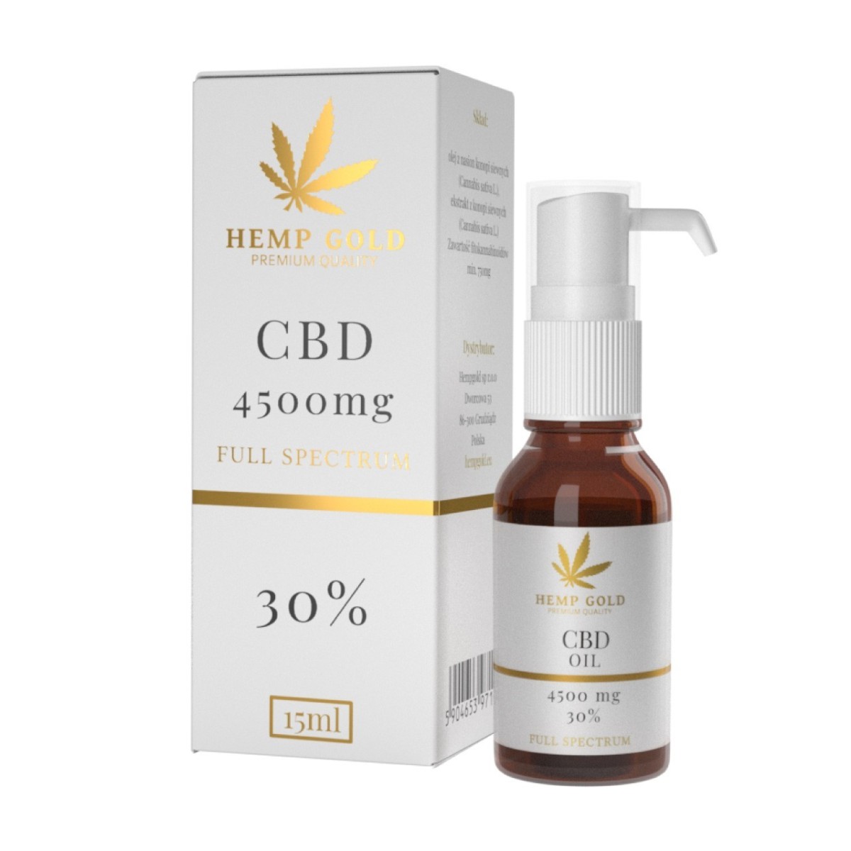 Olejek CBD 30% (4500mg) 15ml - Hemp Gold - kocimietkahasz.pl