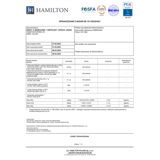 Berberyna REBERSA® (60 kapsułek) Kenay - kocimietkahasz.pl