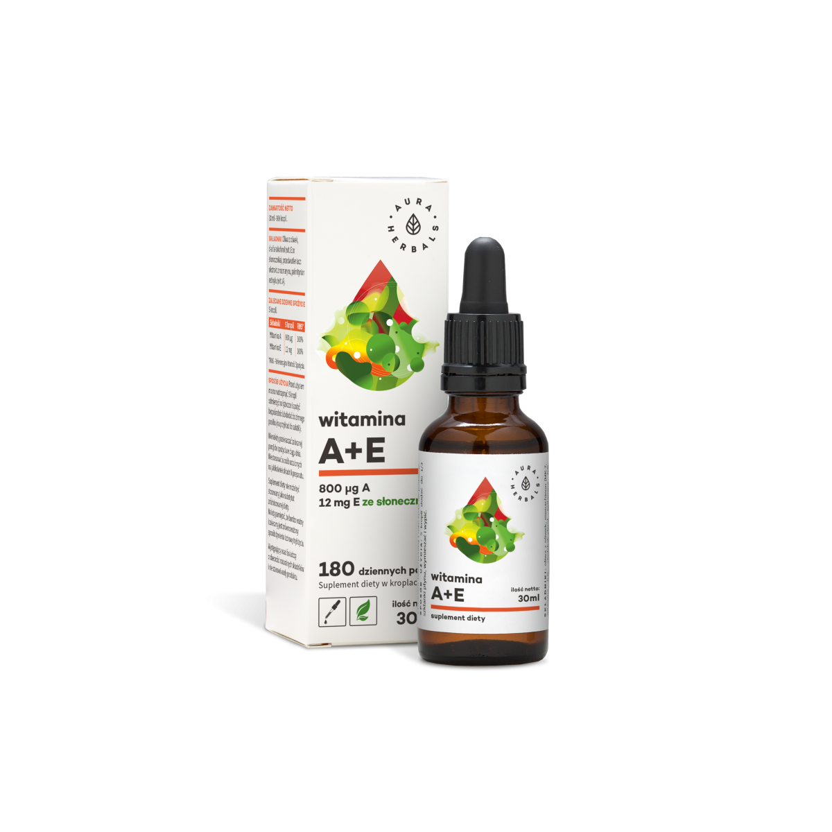 Witamina A + E, krople 30 ml - Aura Herbals