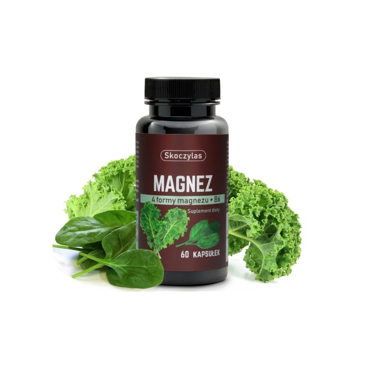 Magnez 4 formy + Witamina B6 Szpinak, jarmuż Skoczylas -...