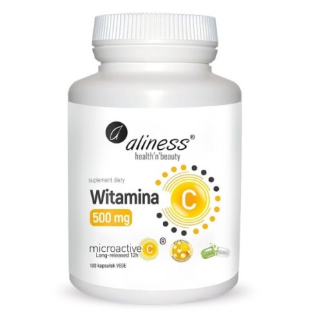 Aliness Witamina C 500 mg, microactive 12h x 100 Vege caps