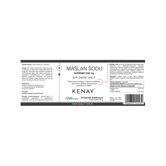 Maślan sodu SUPREME 1200 mg (60 kapsułek ... - KENAY