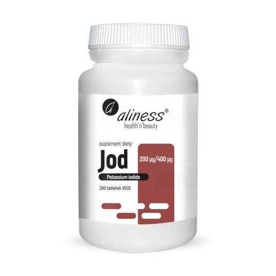 Jod (jodek potasu) 200 µg / 400 µg x 200 Vege tabs - Aliness