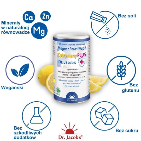 Magnez Potas Wapń Cytryniany PLUS od Dr. Jacob's