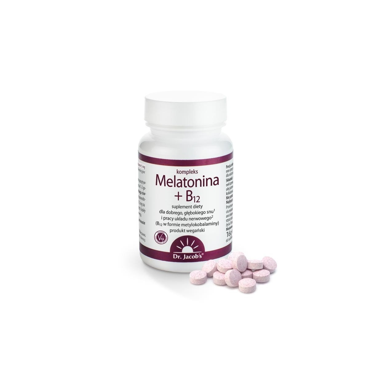 Melatonina + B12 forte - Suplement diety - Dr. Jacob's