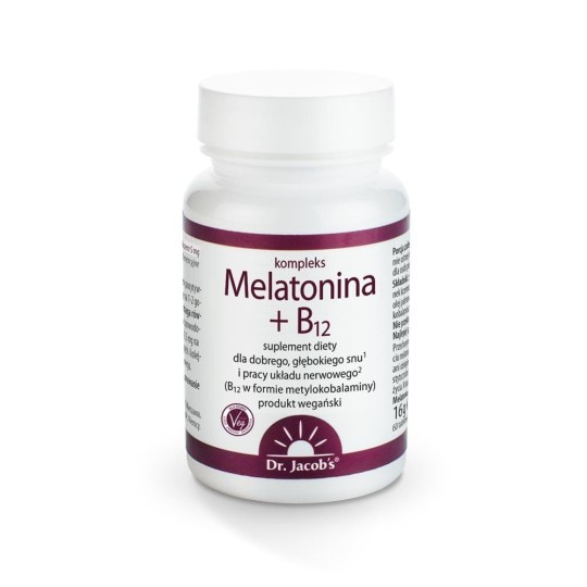 Melatonina + B12 forte - Suplement diety - Dr. Jacob's
