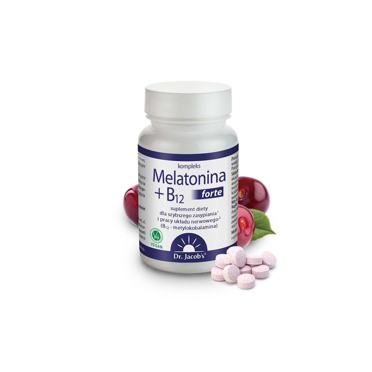 Melatonina + B12 forte - Suplement diety - Dr. Jacob's