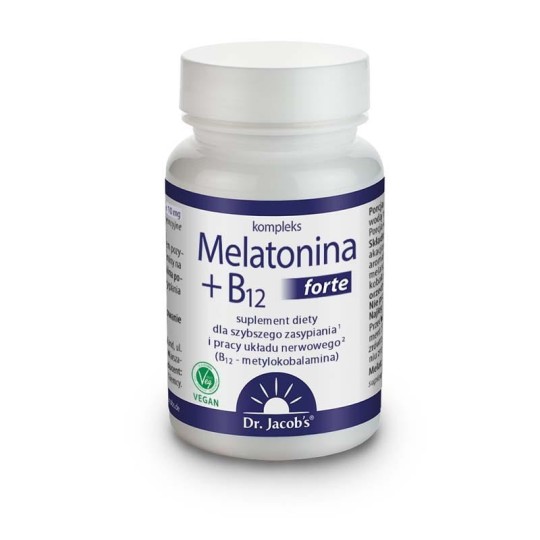 Melatonina + B12 forte - Suplement diety - Dr. Jacob's