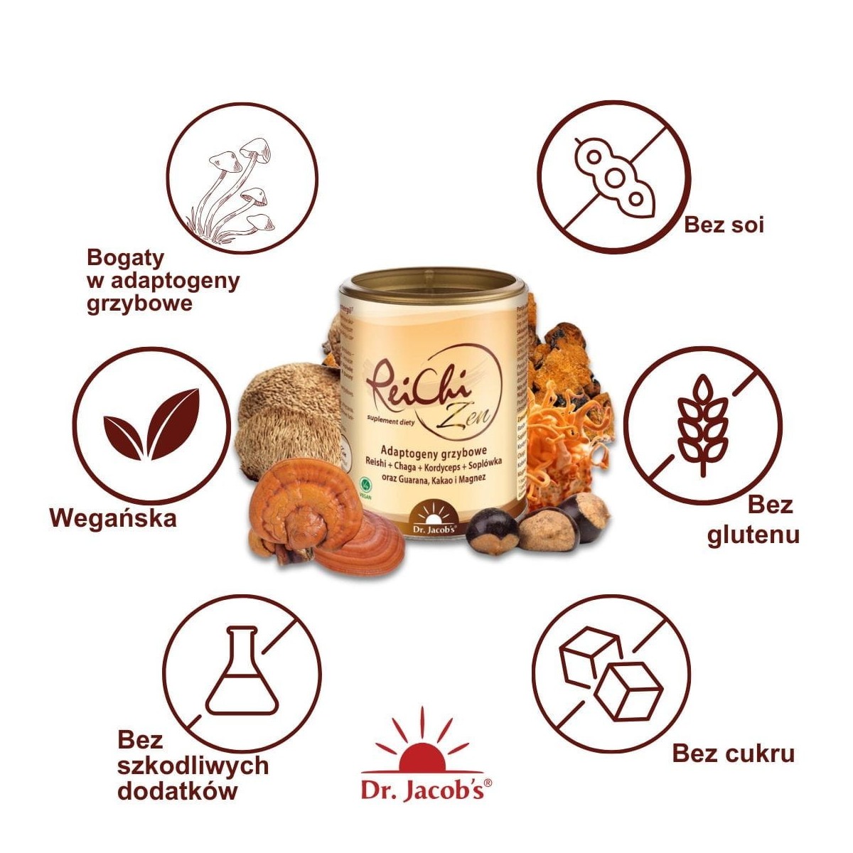 ReiChi Zen - Adaptogeny Grzybowe - Dr. Jacob's