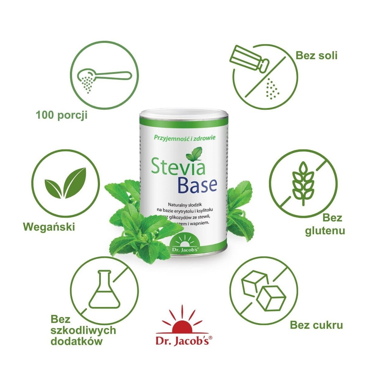 Słodzik SteviaBase Dr. Jacob's | Suplement diety