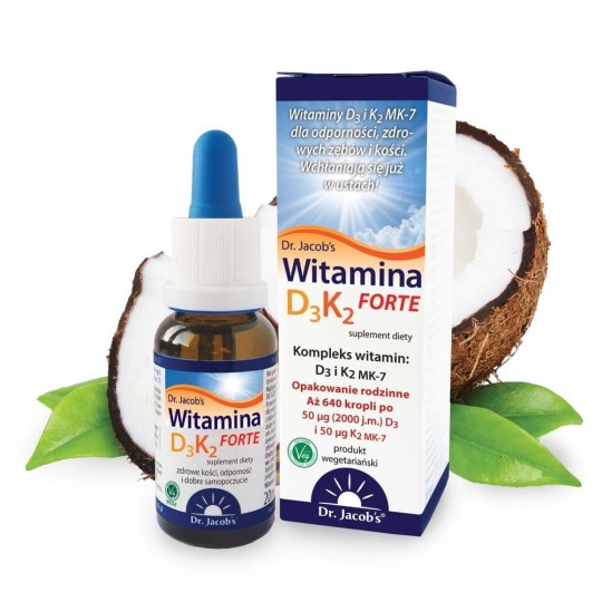 Witamina D3K2 FORTE od Dr. Jacob's | Suplement diety