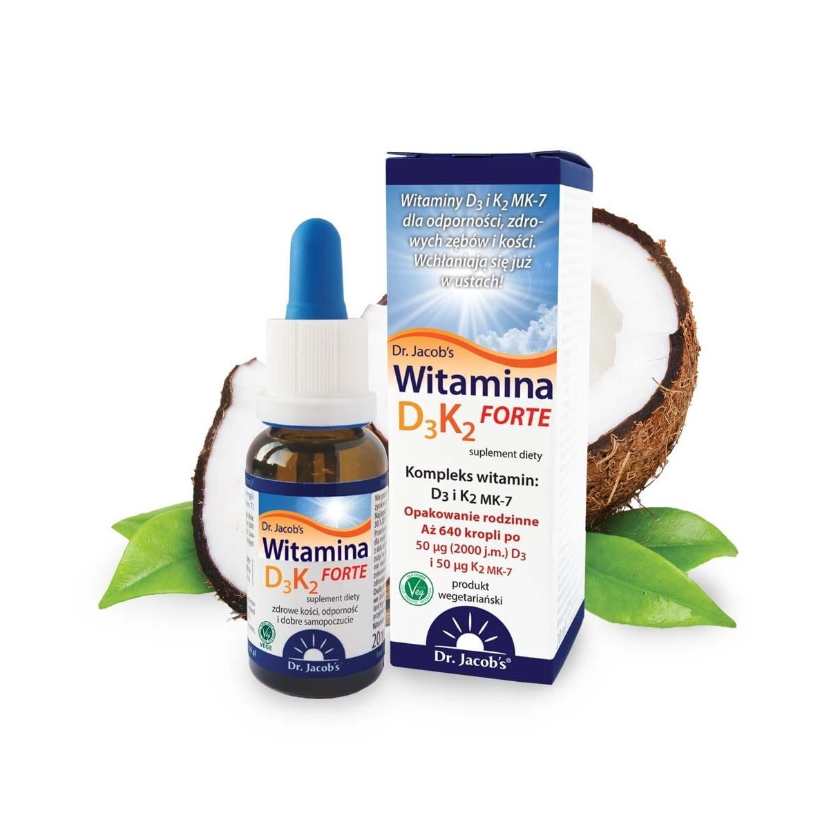 Witamina D3K2 FORTE od Dr. Jacob's | Suplement diety