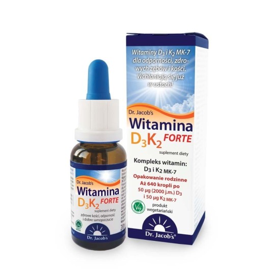 Witamina D3K2 FORTE od Dr. Jacob's | Suplement diety