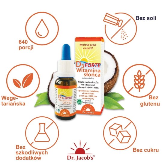 Witamina Słońca D3 FORTE - Dr. Jacob's