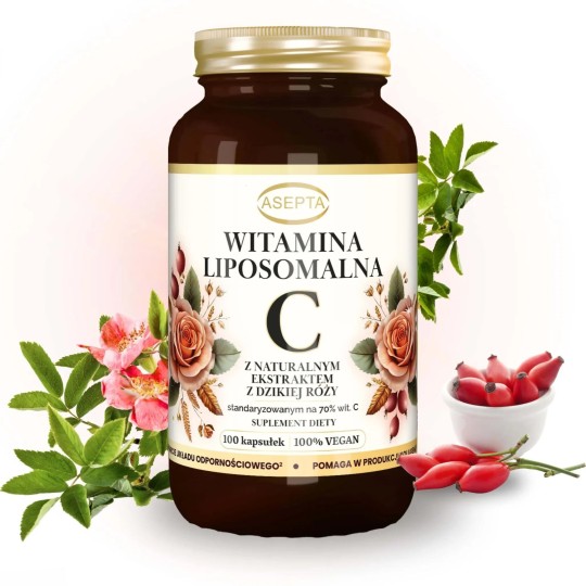 Witamina C liposomalna z dziką różą 100 kaps ASEPTA