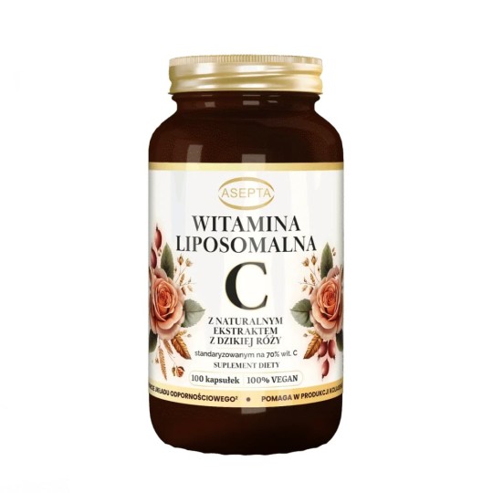 Witamina C liposomalna z dziką różą 100 kaps ASEPTA