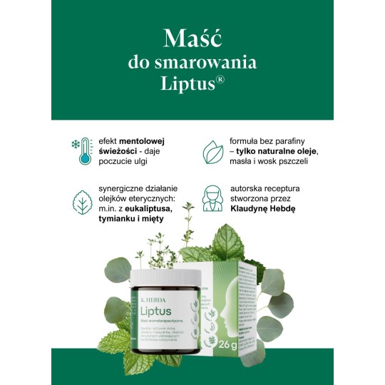 Aromaterapeutyczna maść z olejkami eterycznymi Liptus