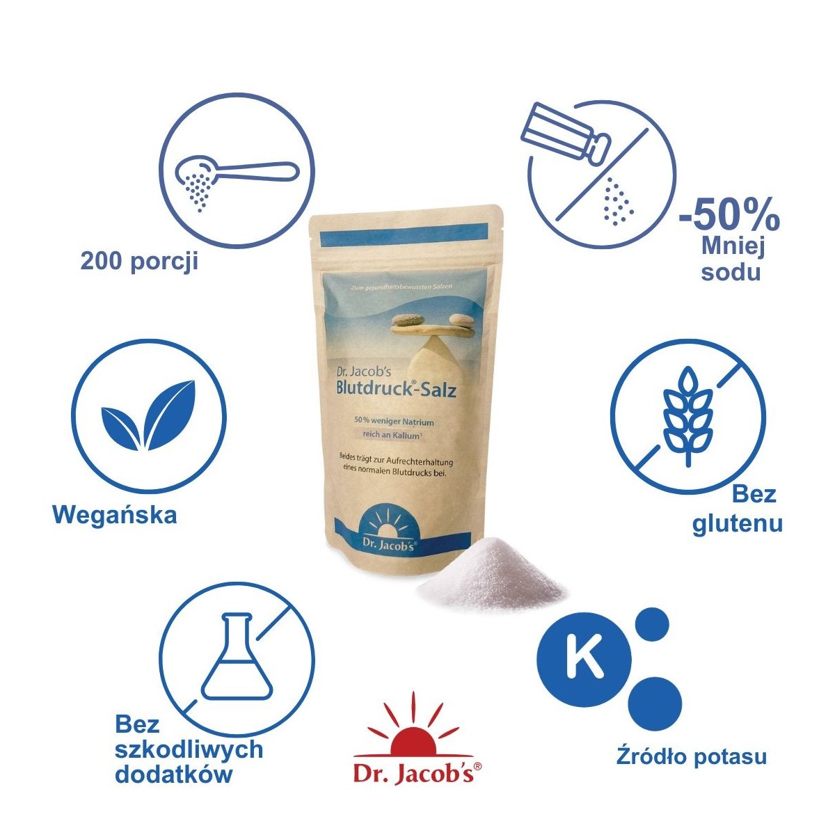 Sól Niskosodowa 500g - Dr. Jacob's