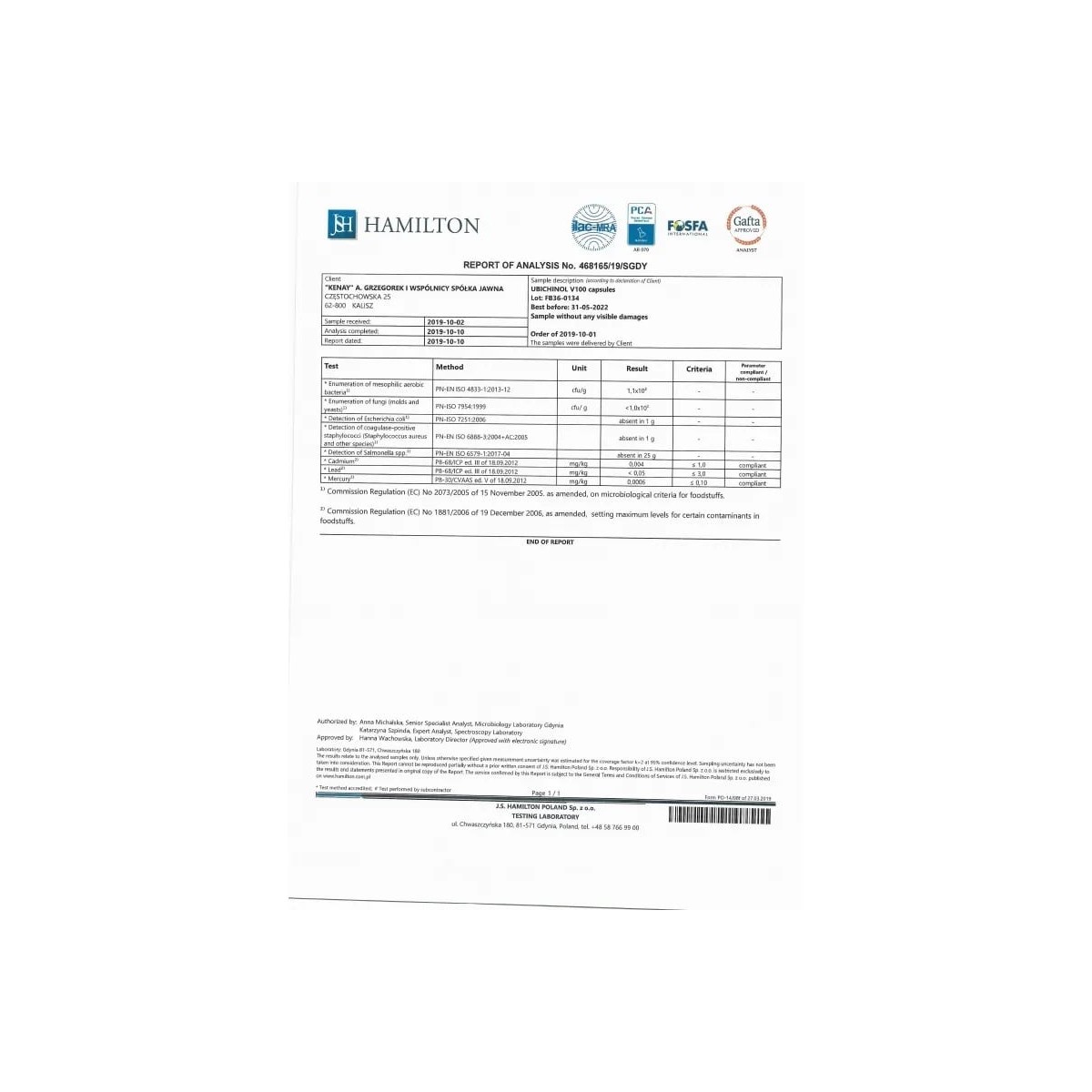 Kenay Ubichinol V100, aktywna forma koenzymu Q-10 100 ...