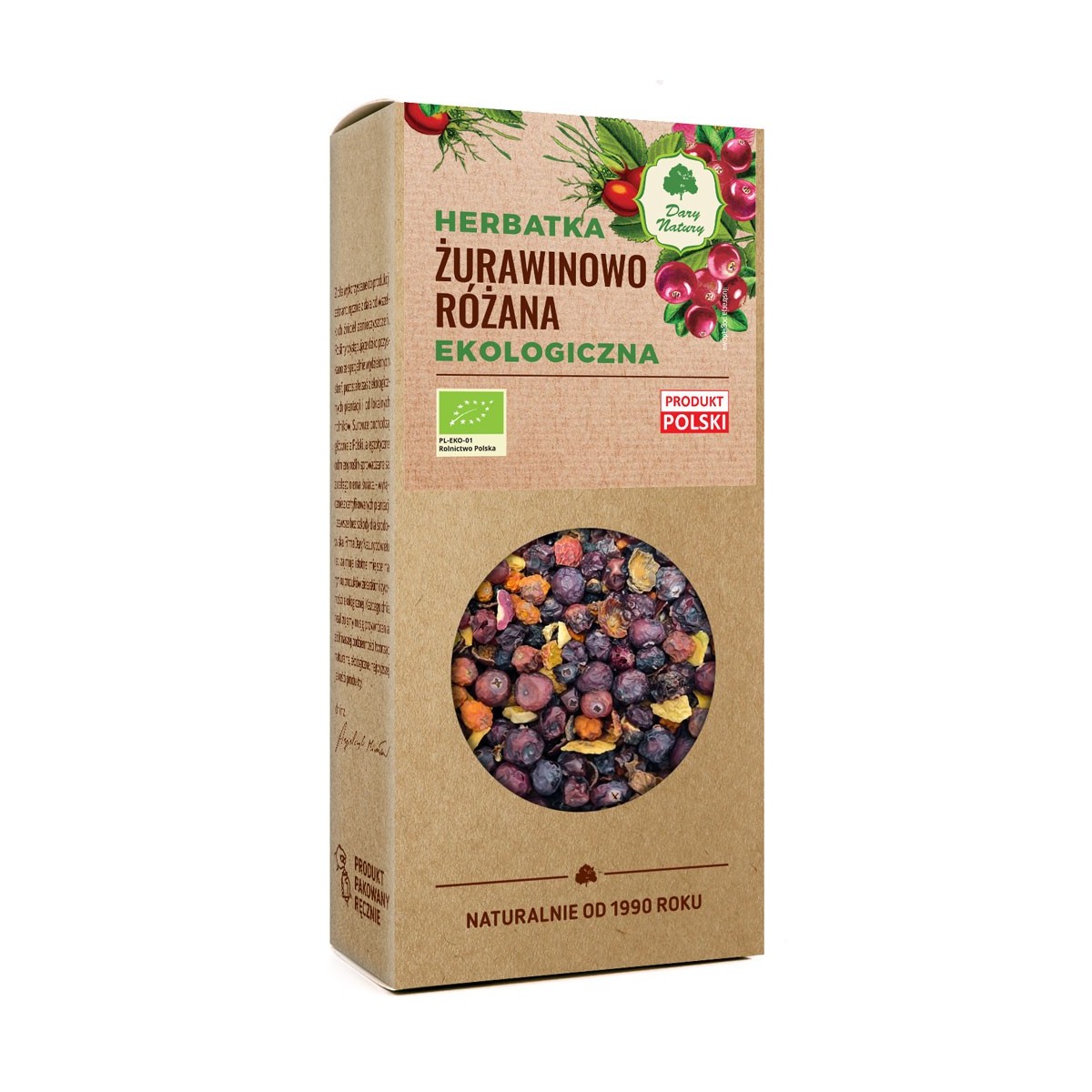 Herbatka żurawinowo – różana EKO (100 g) Dary Natury