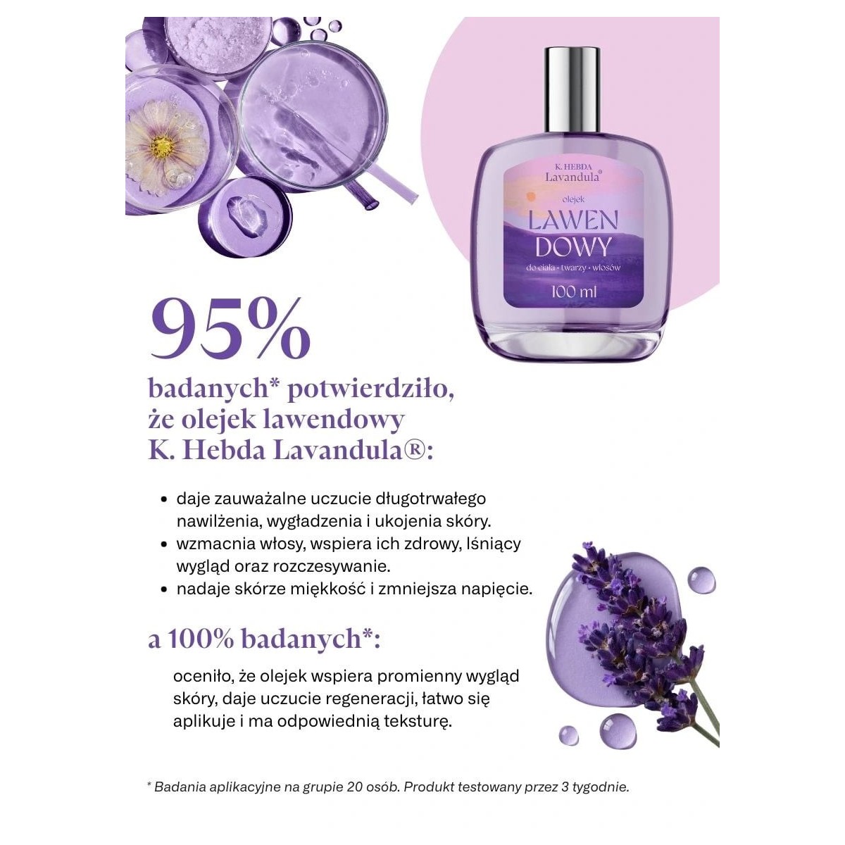 Olejek lawendowy do ciała, twarzy i włosów K. Hebda ...