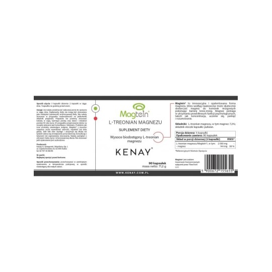L-TREONIAN MAGNEZU Magtein ® (90 kapsułek) Kenay