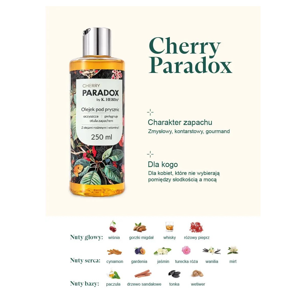 Olejek pod prysznic Cherry Paradox - Klaudyna Hebda